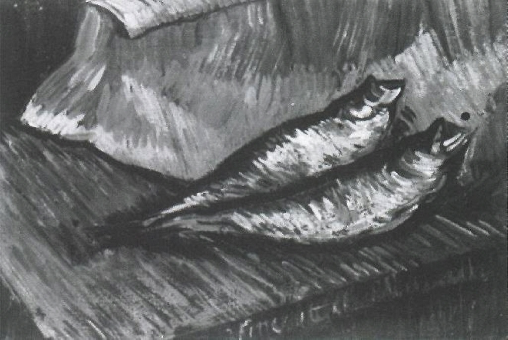 Картина Ван Гога Натюрморт: две копченых селедки 1889